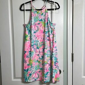 Lilly Pulitzer Pink and Green Floral Mini Dress